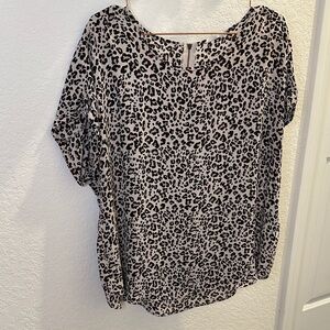Maurices Black and Cream Animal Print Blouse